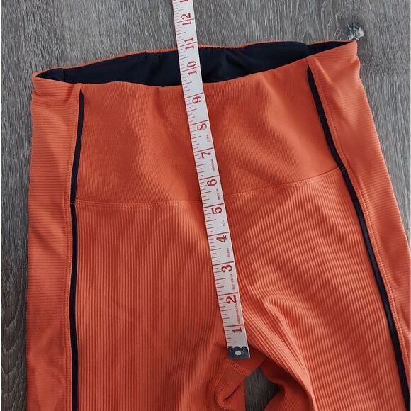 Zyia Active Burnt Orange Ribbed Premium 7/8 Leggings Size 6-8 - Picture 9 of 10